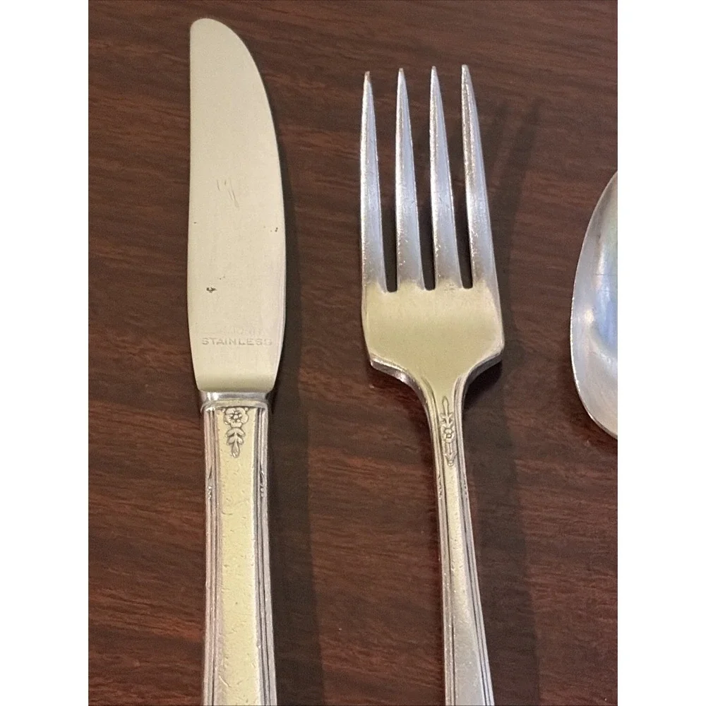 Set Of 3 Vintage Oneida Community Milady Silverware Flatware In Small Size*